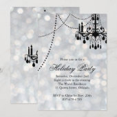 Chandelier argenté brillant Invitation de fête de (Devant / Derrière)