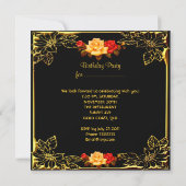 Chandelier Birthday Party Champagne Kaart (Achterkant)