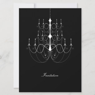 Chandelier blanc - Faire-part de mariage