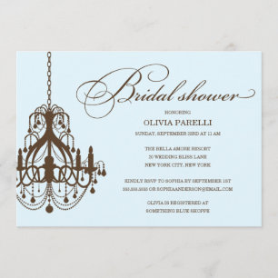 CHANDELIER BLEU ET BROWN INVITATION FÊTE DE L'MAR