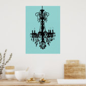 Chandelier Blue Poster (Keuken)