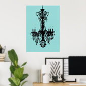 Chandelier Blue Poster (Thuiskantoor)