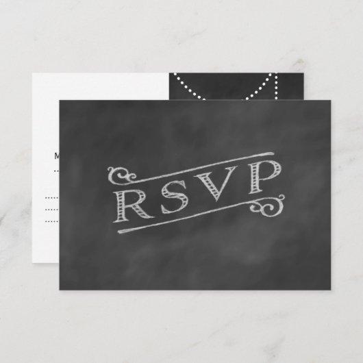 Chandelier Chalkboard RSVP (Voorkant / Achterkant)