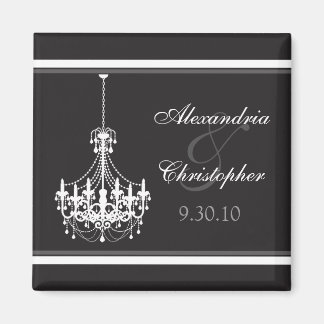 Chandelier classique mariage Favor Magnet (blanc)