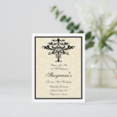 Chandelier Creme 21e anniversaire Invitation (Debout devant)