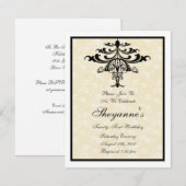 Chandelier Creme 21e anniversaire Invitation (Devant / Derrière)