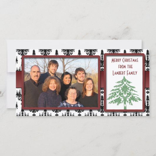 Chandelier Damask Green Damask Tree Cartes photos (Devant)