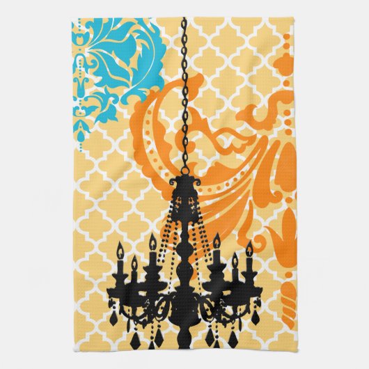 Chandelier Damask Moroccan Tegel Theedoek (Verticaal)
