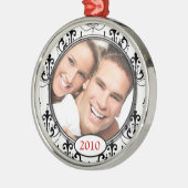 Chandelier Damask Photo Ornement de Noël (Gauche)