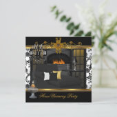 Chandelier Damask White Gold Kaart (Staand voorkant)