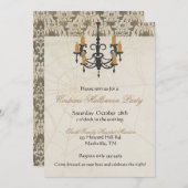 Chandelier Éffrayant Invitation Halloween (Devant / Derrière)