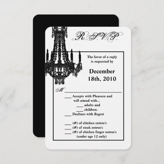 Chandelier en cristal de carte R.S.V.P. 3,5x5 Glit (Devant / Derrière)