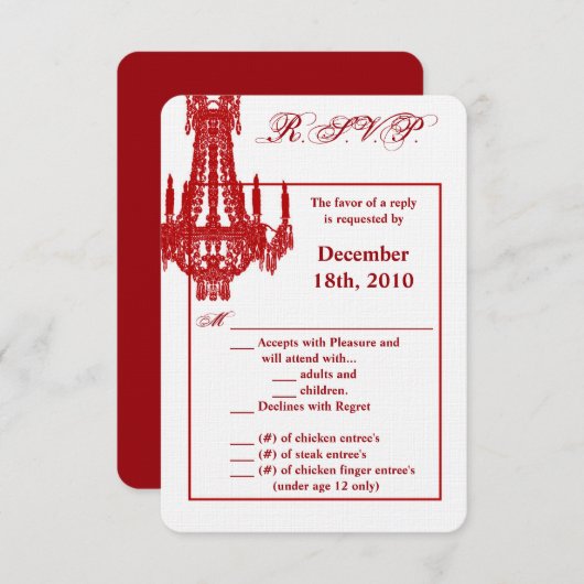 Chandelier en cristal de carte R.S.V.P. 3,5x5 Glit (Devant / Derrière)