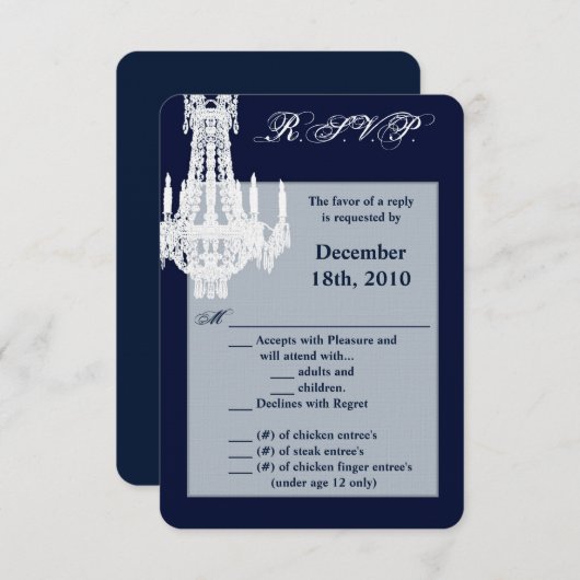 Chandelier en cristal de carte R.S.V.P. 3,5x5 Glit (Devant / Derrière)