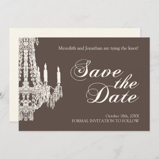 Chandelier Enregistrer la date Invitation (Devant / Derrière)