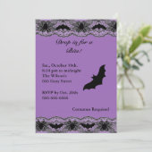 Chandelier et chauves-souris Halloween Invitation (Debout devant)