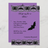 Chandelier et chauves-souris Halloween Invitation (Devant / Derrière)