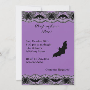 Chandelier et chauves-souris Halloween Invitation