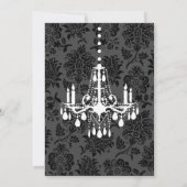 Chandelier et Damask Birthday Invitation (Dos)