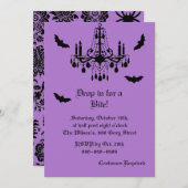 Chandelier et Damask Halloween Invitation (Devant / Derrière)
