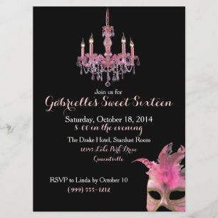 Chandelier et sucré mascarade 16 invitations