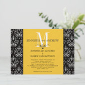 Chandelier Faire-part de mariage jaune (Debout devant)