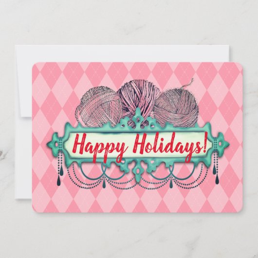 Chandelier fil tricot crochet carte de Noël (Devant)