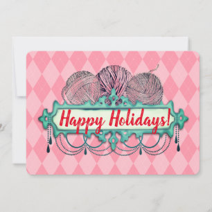 Chandelier fil tricot crochet carte de Noël