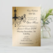 Chandelier Gold élégant Corporate party Invitation (Debout devant)