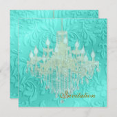 Chandelier, invitations de mariage (Devant / Derrière)