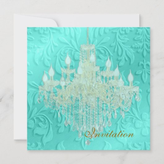 Chandelier, invitations de mariage (Devant)