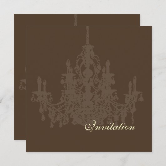 Chandelier, invitations de mariage (Devant / Derrière)