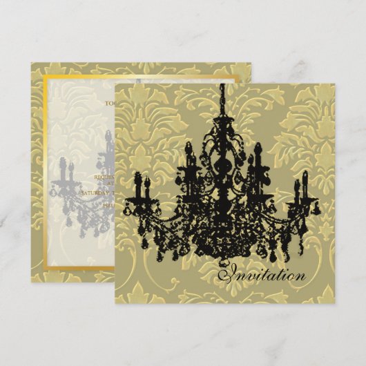Chandelier, invitations de mariage (Devant / Derrière)