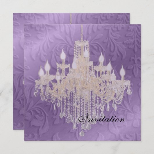 Chandelier, invitations de mariage (Devant / Derrière)