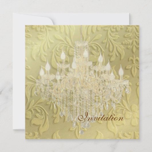 Chandelier, invitations de mariage (Devant)
