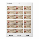 Chandelier Lijst Cupcake Pink en Brown Damask Etiket (Full Sheet)