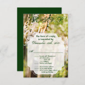 Chandelier Mariage de carte R.S.V.P. 3,5x5 en chên (Devant / Derrière)