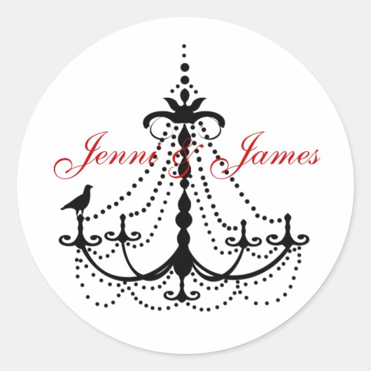 Chandelier Mariage Favoriser Stickers (Devant)