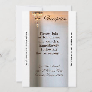 Chandelier Mason Jar, carte de réception 3,5 x 7