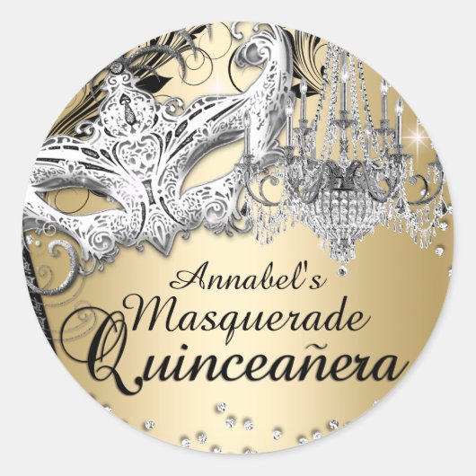 Chandelier Masquerade or Quinceanera Sticker (Devant)