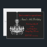 Chandelier noir & blanc Elegance Party Invitation<br><div class="desc">Chandelier noir & blanc Elegant Party Invitation. Parfait pour tout événement spécial.</div>