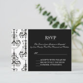 Chandelier noir & blanc Elégantes cartes RSVP (Debout devant)