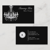 Chandelier noir design Carte de visite chic (Devant / Derrière)