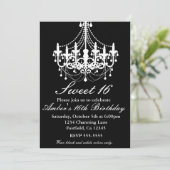 Chandelier noir et blanc Sweet 16 Invitation de fê (Debout devant)