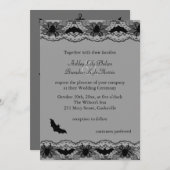 Chandelier noir et Faire-part de mariage chauves-s (Devant / Derrière)