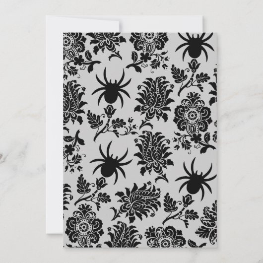 Chandelier noir et Mariage damassé Invitation (Dos)