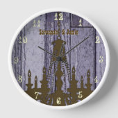 Chandelier Old Rustic Paars Wood - Gepersonaliseer (Voorkant)