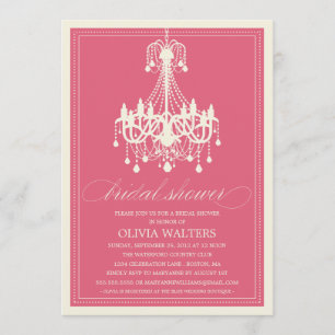 CHANDELIER ROSE INVITATION À LA DOUCHE BRIDALE