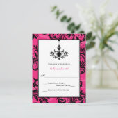 Chandelier rose noir blanc rouleaux Répondre carte (Debout devant)