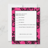 Chandelier rose noir blanc rouleaux Répondre carte (Dos)